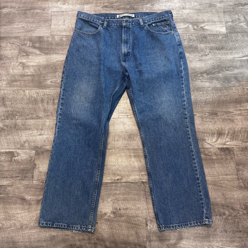 Harley Davidson Medium Wash Straight Leg Denim Jeans Mens Sz. 40x30